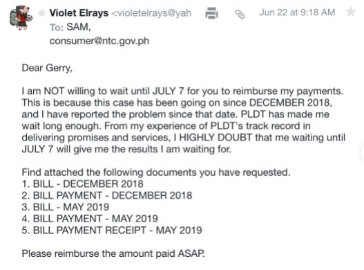 My response to PLDT's latest email